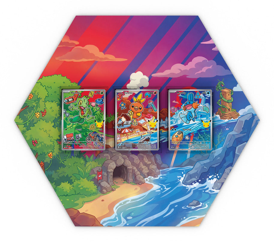 055 Treecko, 056 Torchic & 057 Mudkip - Extended Artwork Pokemon Card Display XL