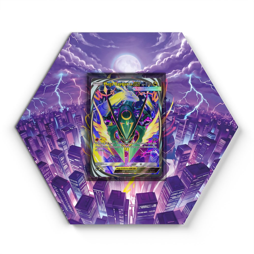 #110 Mega Rayquaza EX - Extended Artwork Pokemon Card Display