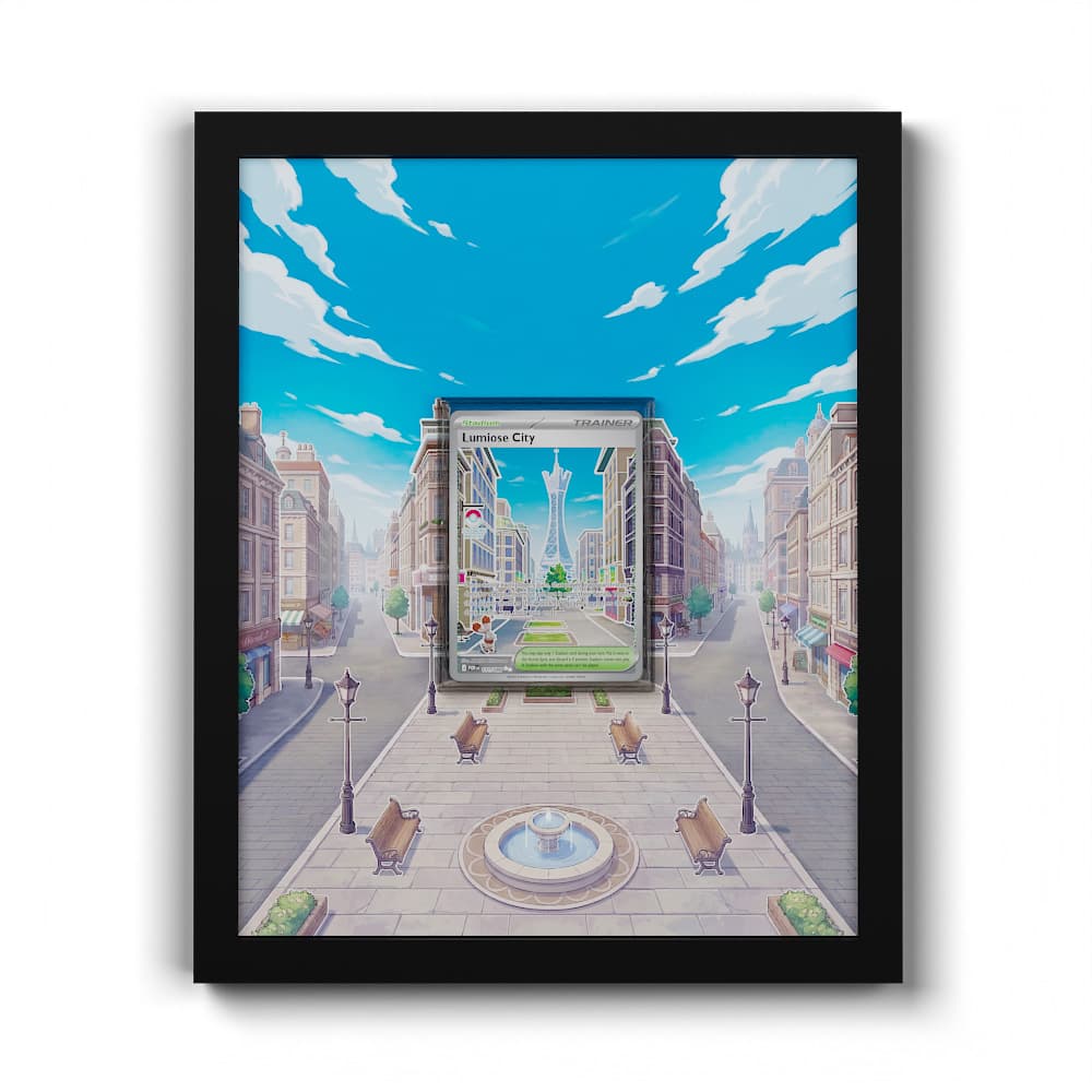 111 Lumiose City - Extended Artwork Framed Pokemon Card Display