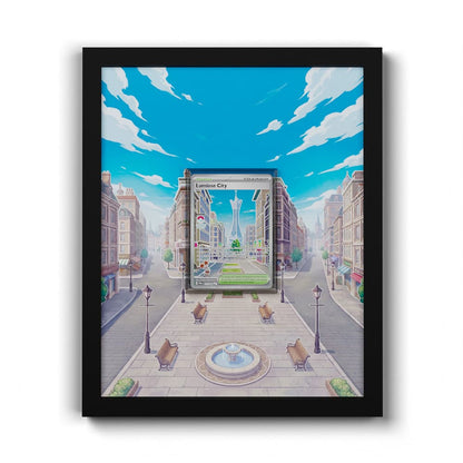 111 Lumiose City - Extended Artwork Framed Pokemon Card Display