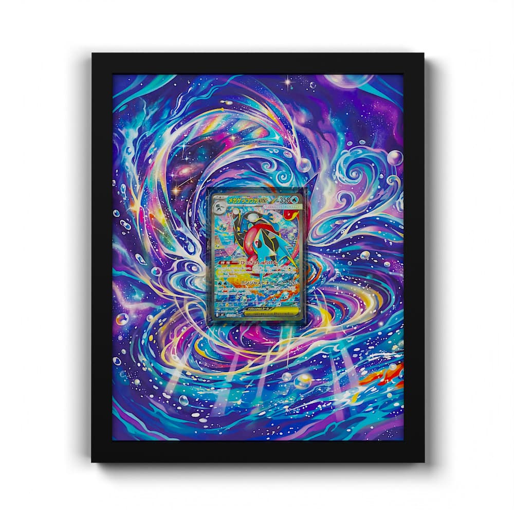 114/083 Mega Greninja EX - Extended Artwork Framed Pokemon Card Display