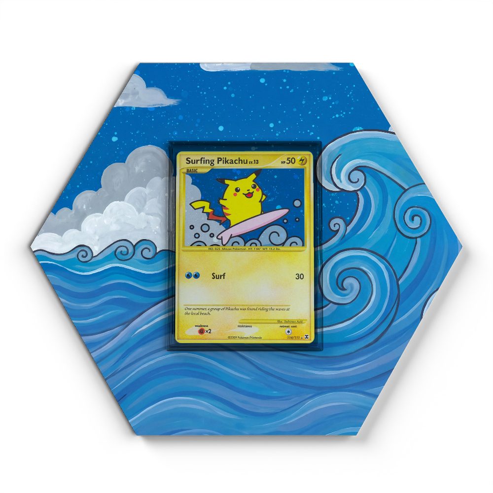 114/111 Surfing Pikachu - Extended Artwork Pokemon Card Display