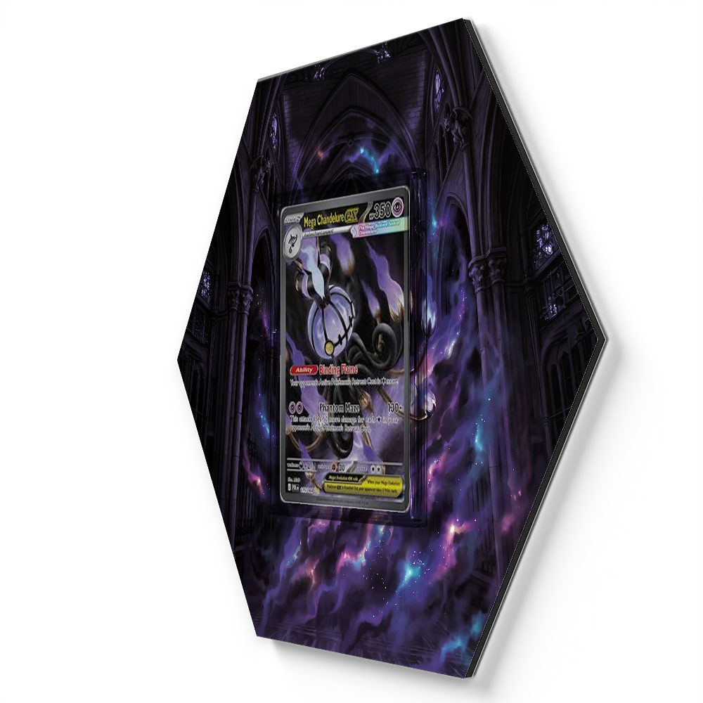 115/084 Mega Chandelure EX - Extended Artwork Pokemon Card Display