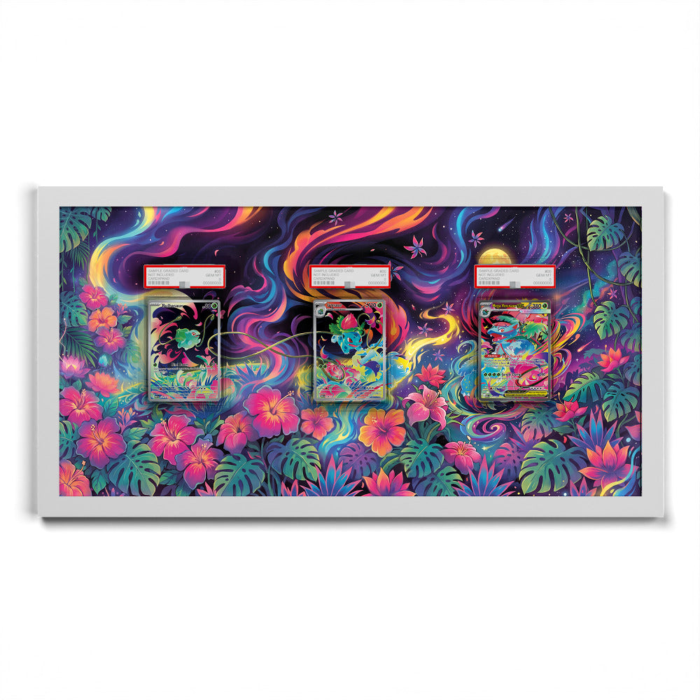 133 Bulbasaur, 134 Ivysaur & 177 Mega Venusaur ex - Connected Extended Artwork Pokemon Card Frame