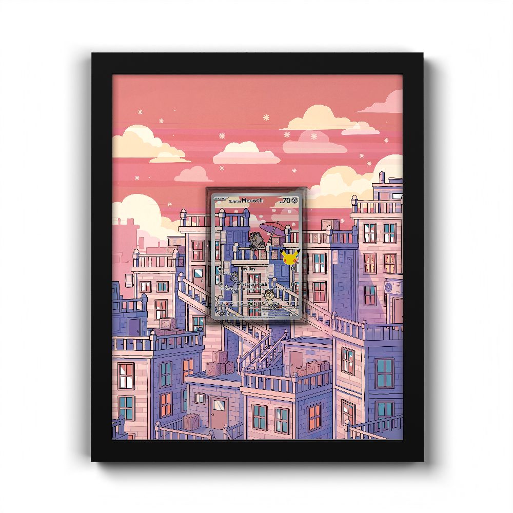 141/128 Galarian Meowth - Extended Artwork Pokemon Card Frame