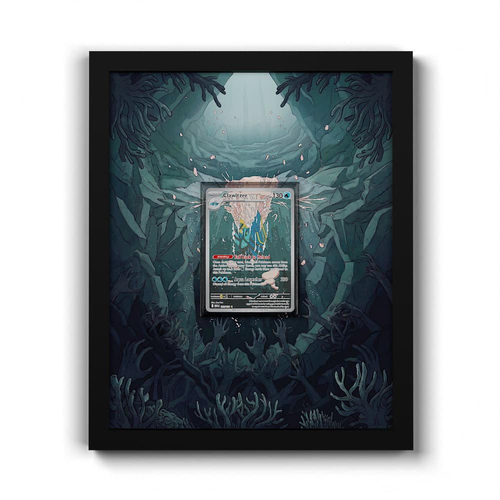 141 Clawitzer - Extended Artwork Framed Pokemon Card Display