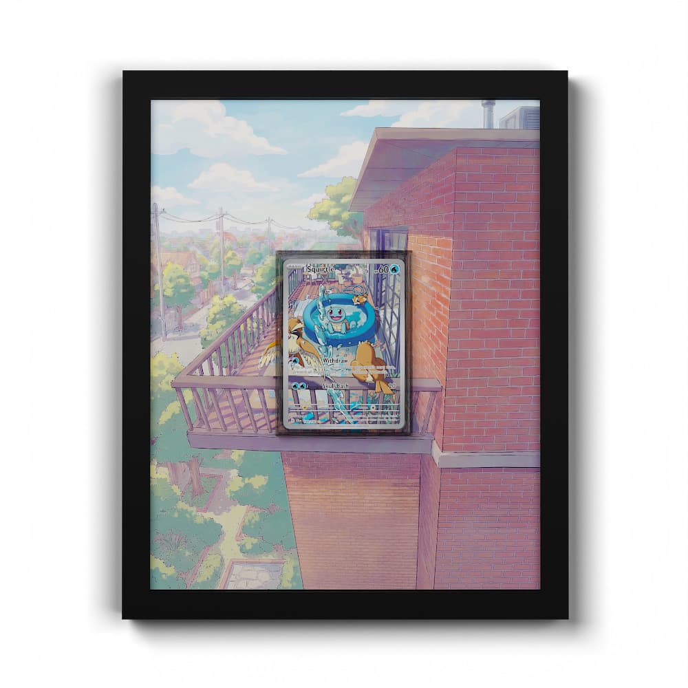 148/142 Squirtle - Extended Artwork Framed Pokemon Card Display