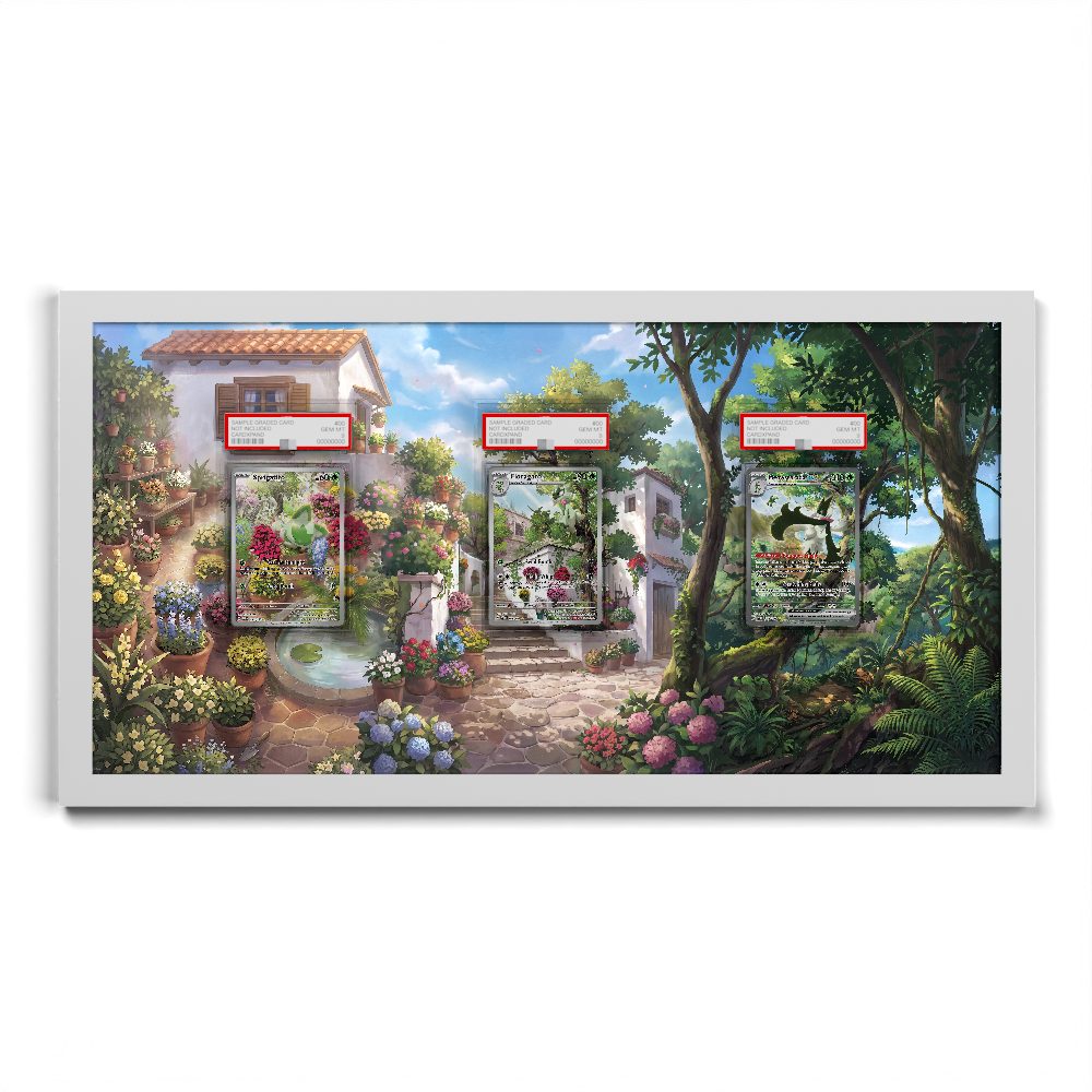 196 Sprigatito, 197 Floragato & 256 Meowscarada ex - Connected Extended Artwork Pokemon Card Frame