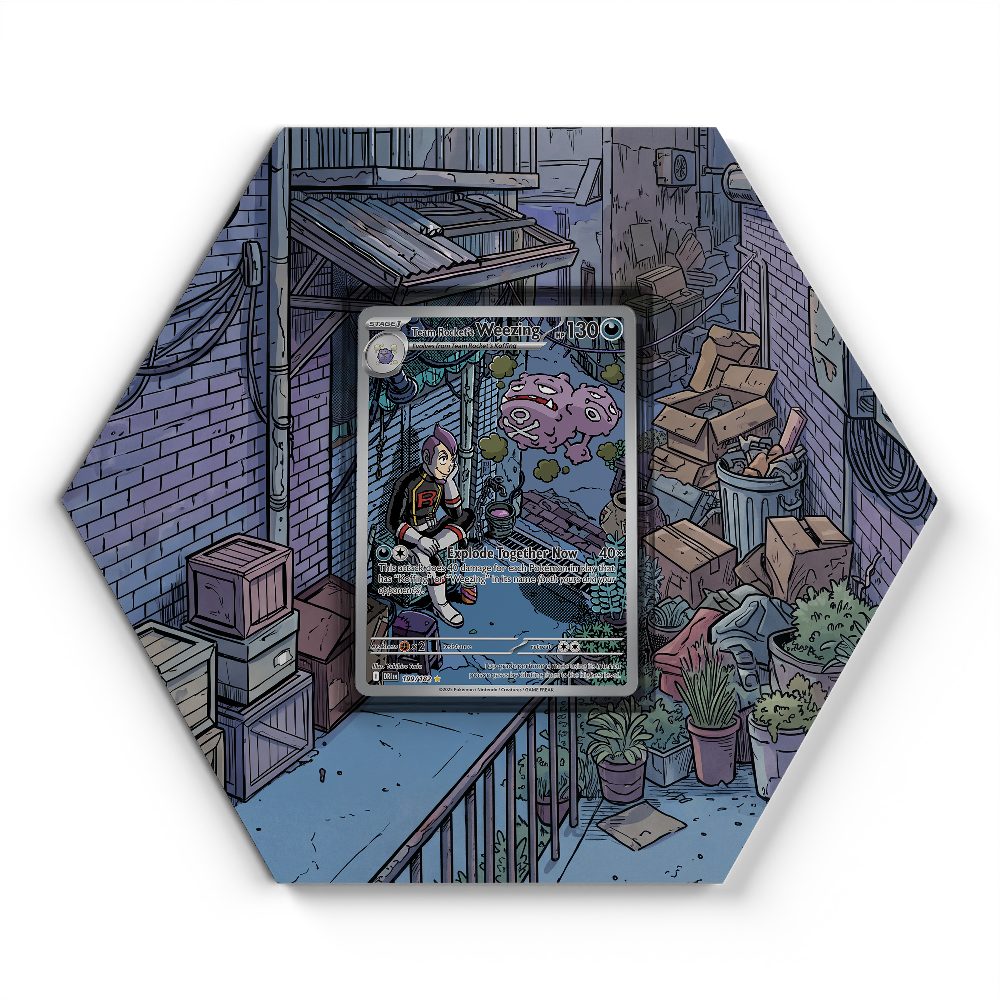 199/182 Team Rocket's Weezing - Extended Artwork Pokemon Card Display