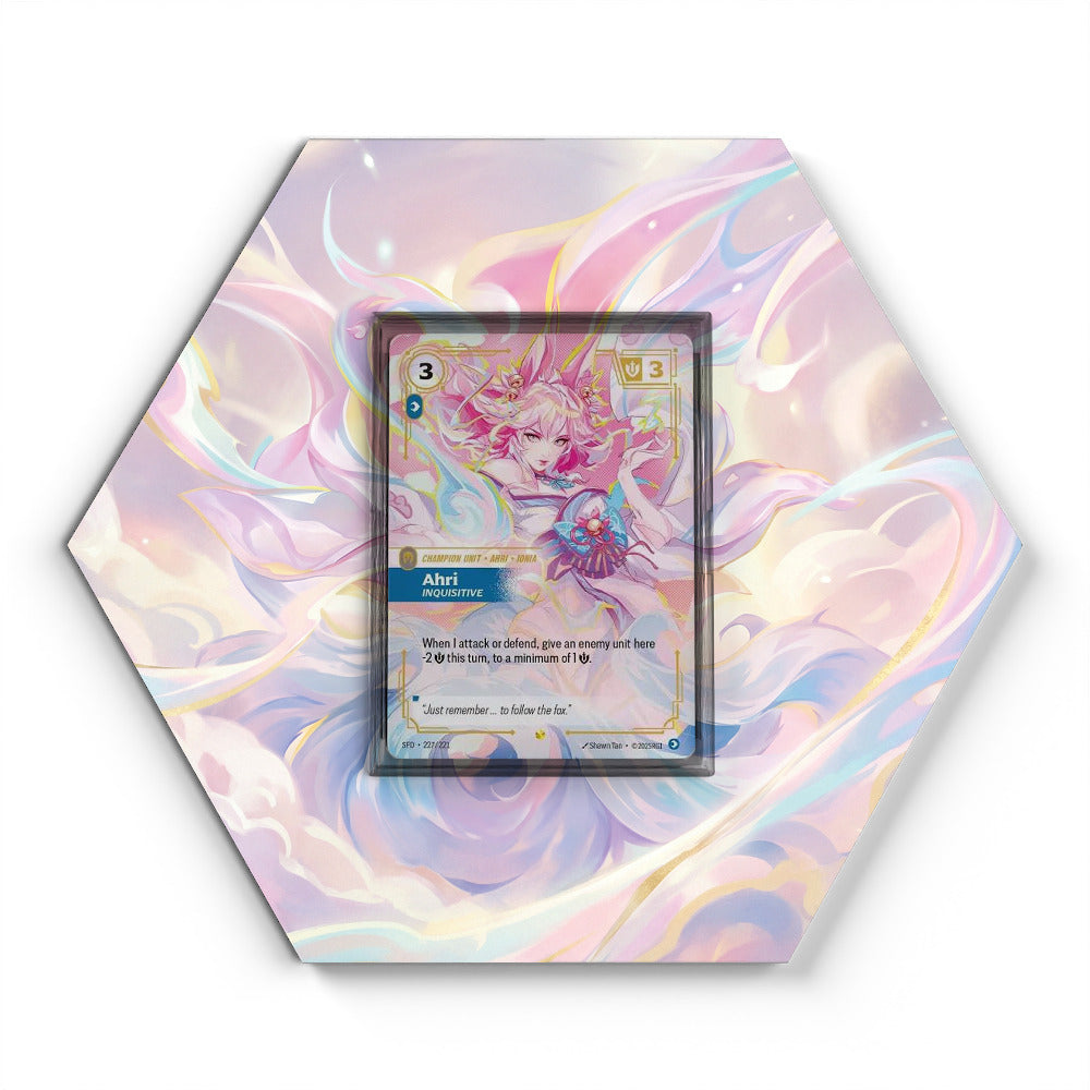 227/221 Ahri, Inquisitive (Overnumbered) - Spiritforged - Extended Artwork Riftbound Card Display