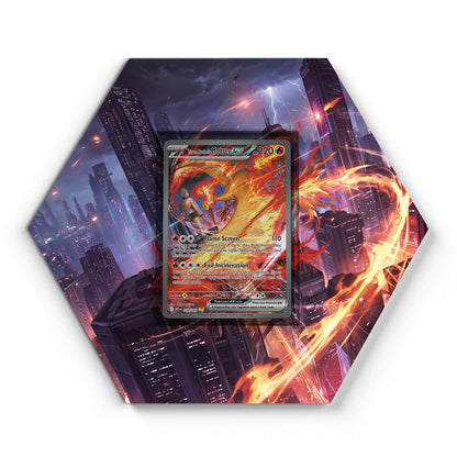 229/182 Team Rocket's Moltres EX - Extended Artwork Pokemon Card Display