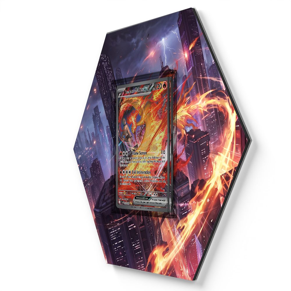 229/182 Team Rocket's Moltres EX - Extended Artwork Pokemon Card Display