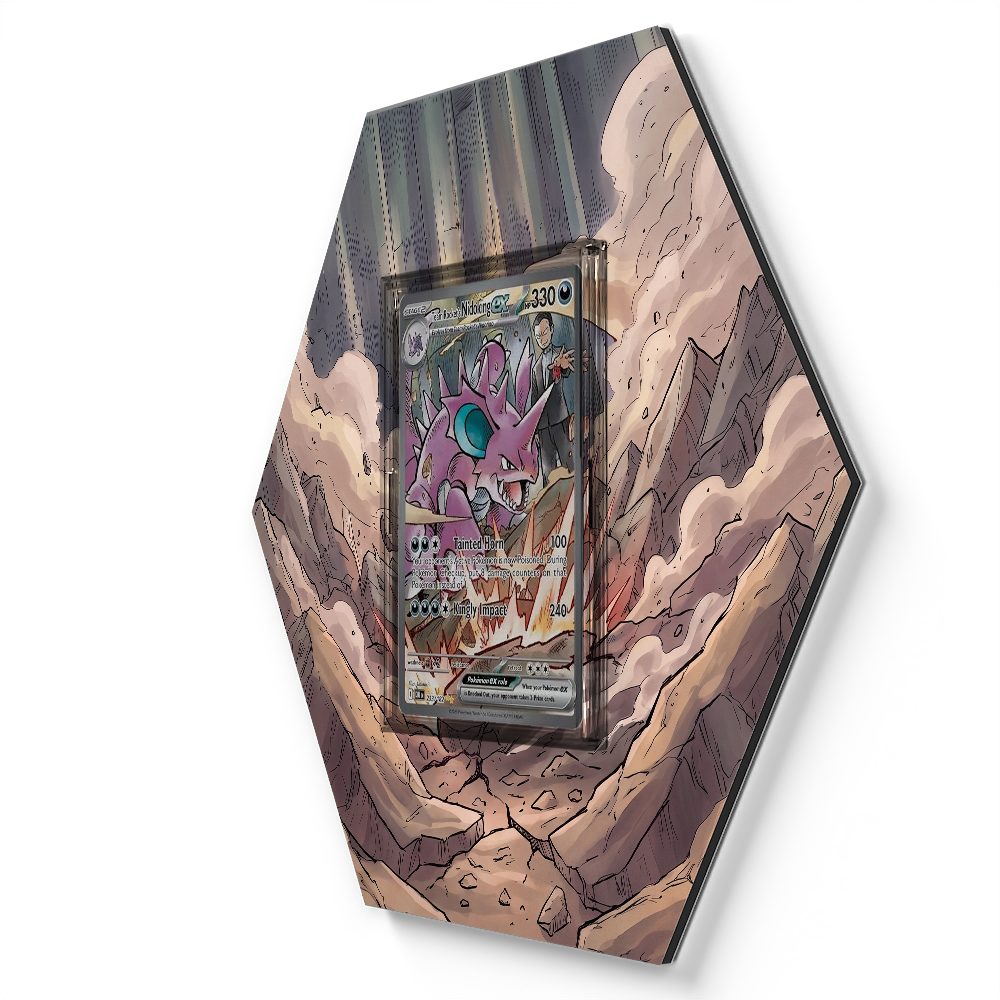 233/182 Team Rocket's Nidoking EX - Extended Artwork Pokemon Card Display