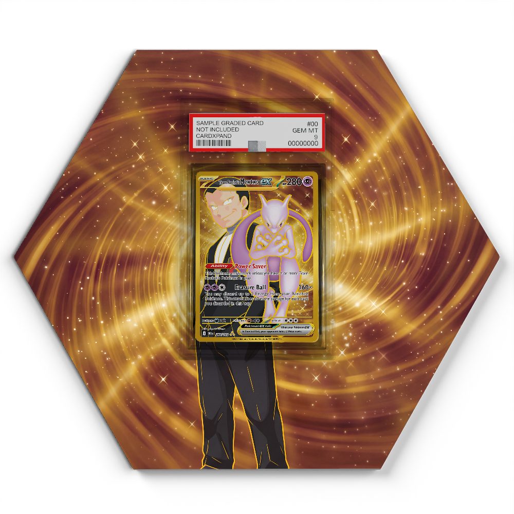 240/182 Team Rocket's Mewtwo EX - Extended Artwork Pokemon Card Display