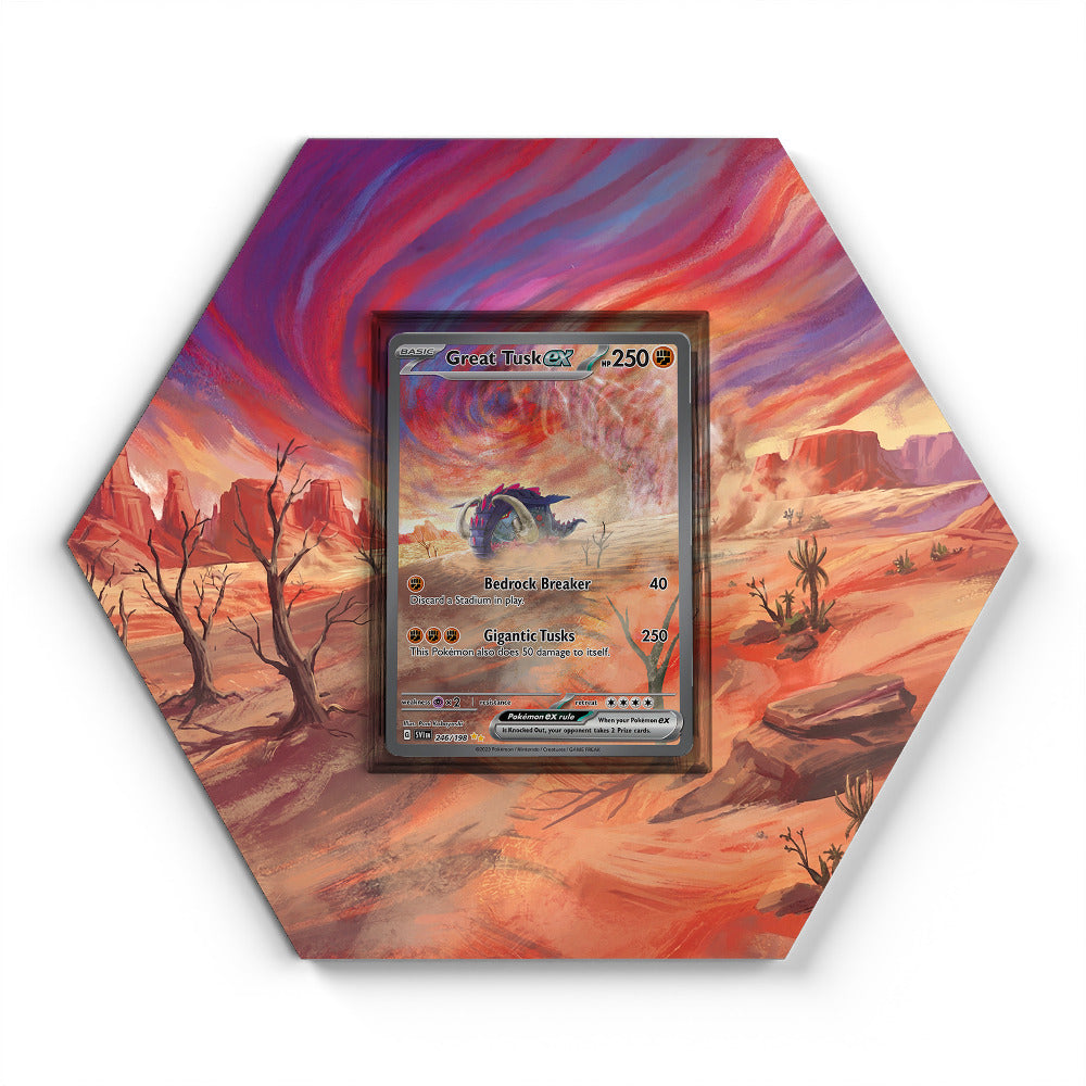 246/198 Great Tusk EX - Extended Artwork Pokemon Card Display