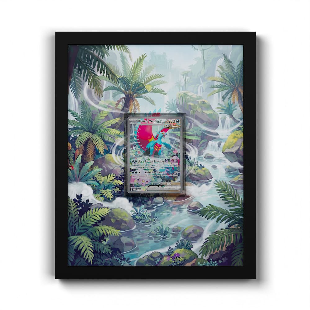 251/182 Roaring Moon - Extended Artwork Framed Pokemon Card Display