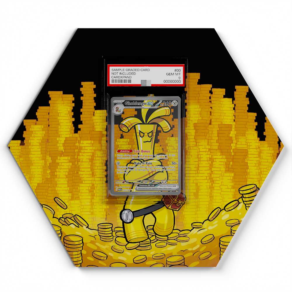 252/182 Gholdengo EX - Extended Artwork Pokemon Card Display