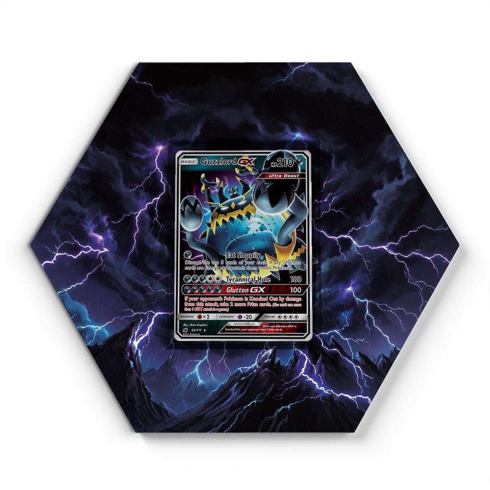 63/111 Guzzlord GX - Extended Artwork Pokemon Card Display