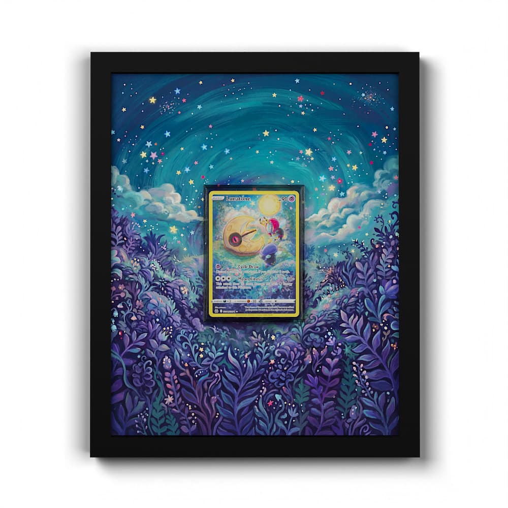 GG11 Lunatone - Extended Artwork Framed Pokemon Card Display