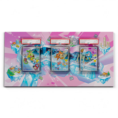 3-Pack First Partners Bundle - Extended Artwork Pokemon Cards Display