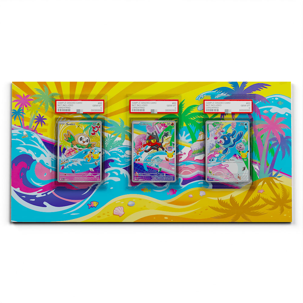 3-Pack First Partners Bundle - Extended Artwork Pokemon Cards Display
