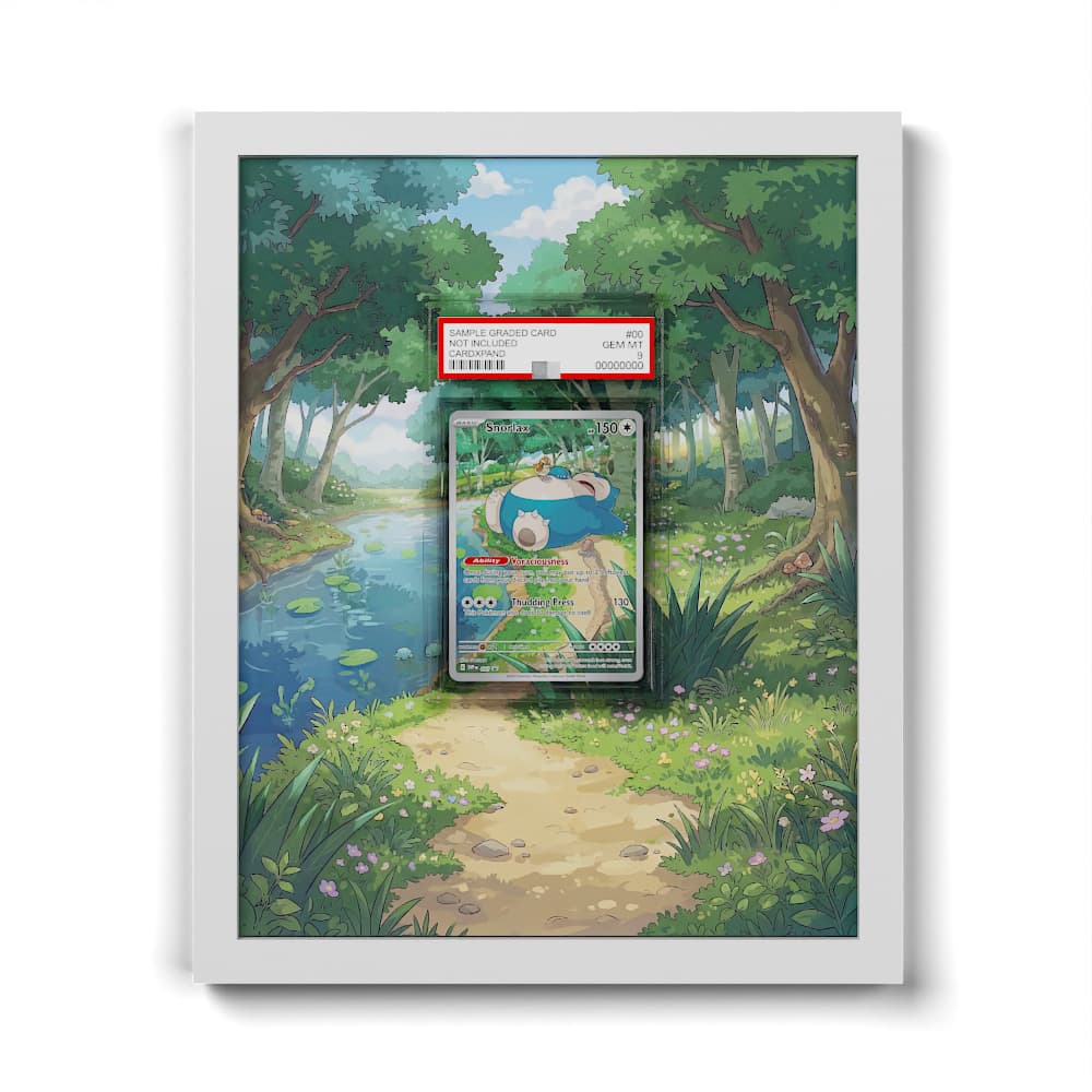150 pokemon cards framed 051 Snorlax - Extended Artwork Card Display Price Tier:$15 Card Card Type_Full Art and iconic Pokémon history Turn 2 mill half