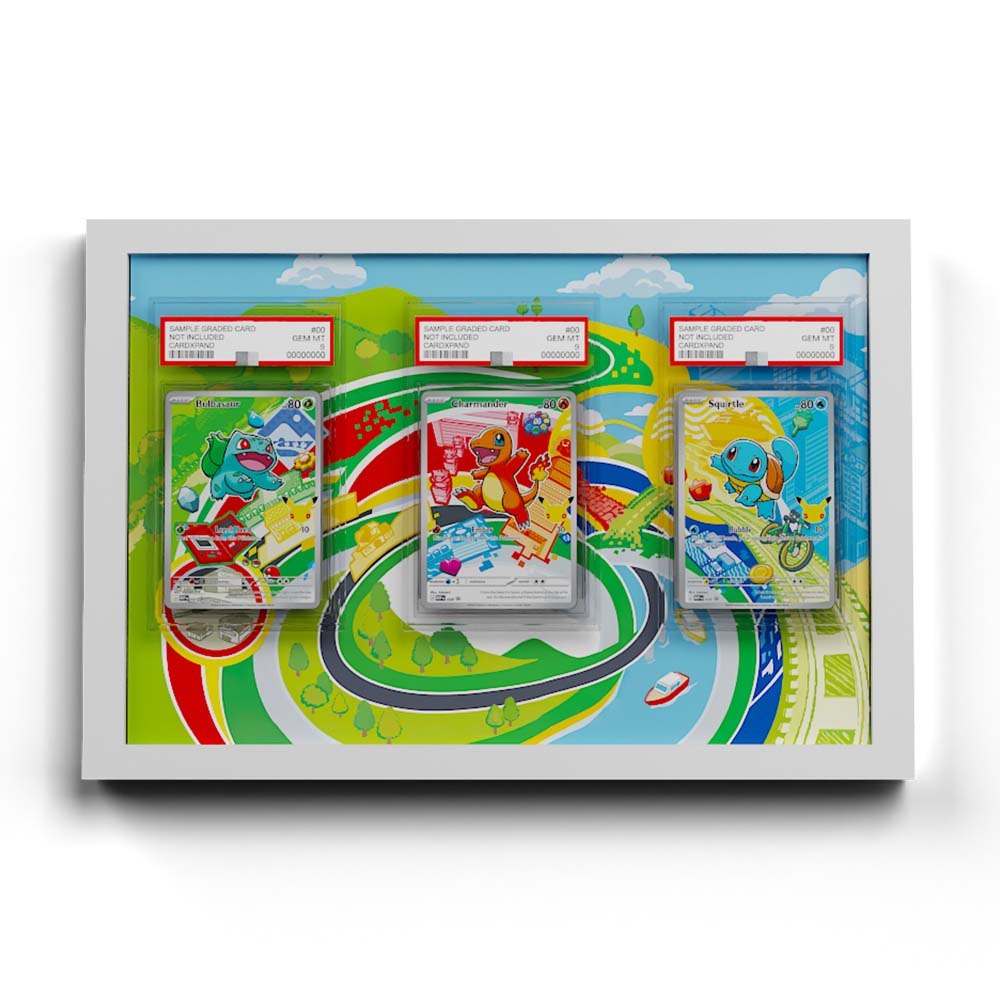 pokemon graded card display Frame–Compatible with PSA, CGC, and TAG Slabs (5 Slabs) Our sports card display case is handcrafted from solid hardwood w/ a glossy black 4 Graded Card Display -