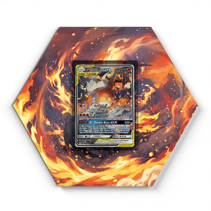 SM201 Reshiram & Charizard GX - Extended Artwork Pokemon Card Display