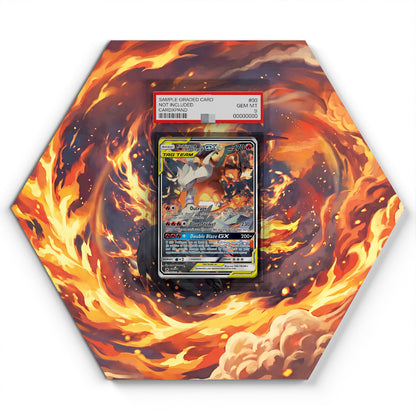 SM201 Reshiram & Charizard GX - Extended Artwork Pokemon Card Display