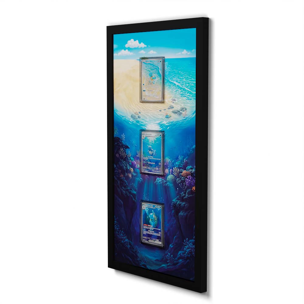 170 Squirtle, 171 Wartortle & 200 Blastoise ex - Extended Artwork Framed Pokemon Card Display