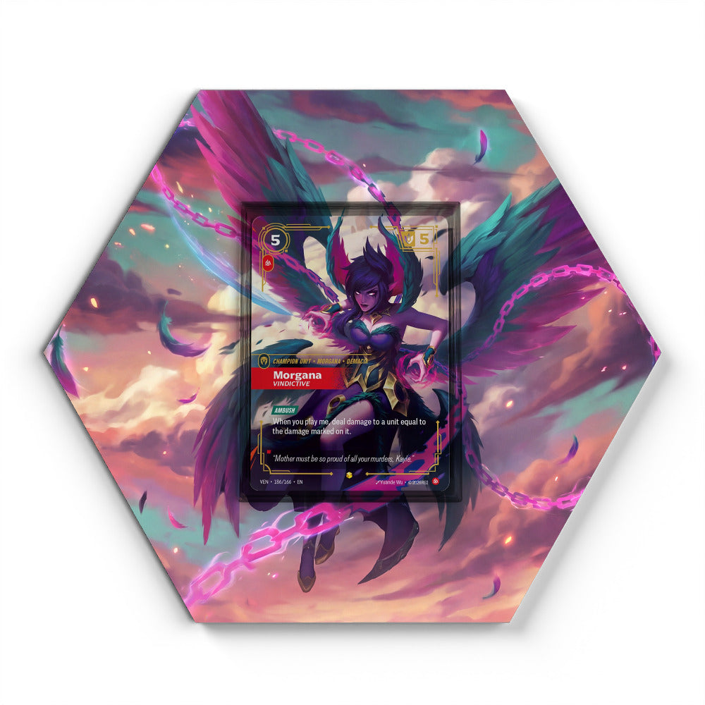 VEN-186 Morgana - Vindictive - Extended Artwork Riftbound Card Display